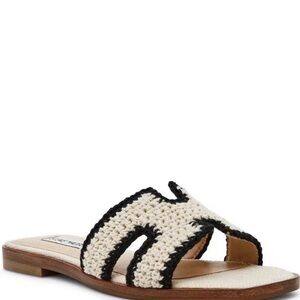 Steve Madden Hadyn-M Macrame Woven Flat Slide Sandals Sz-7.5 New In Box